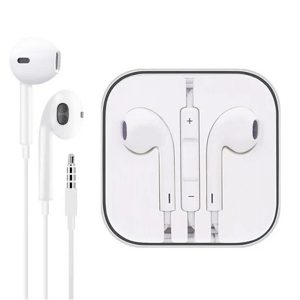 WUW Casti Audio In-Ear cu Microfon, Conector Jack 3.5 mm, Telecomanda pentru Apeluri si Volum, Lungime Cablu 1m, Alb, R31