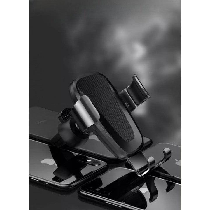 WUW Suport Auto cu Incarcare Wireless, Fast Charge, Prindere Grila Ventilatie, Plastic si Aluminiu, Model W2, Negru