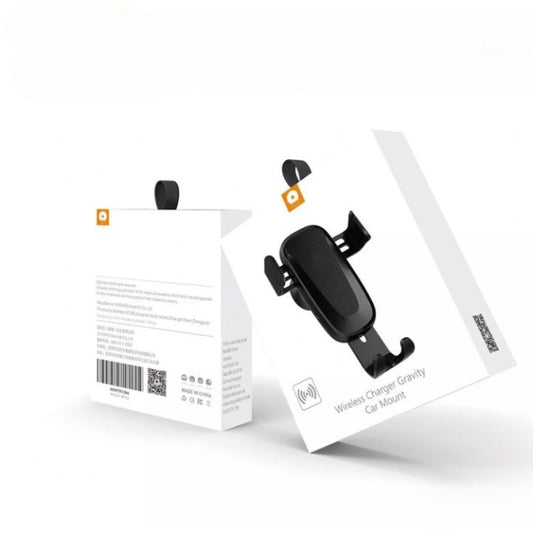 WUW Suport Auto cu Incarcare Wireless, Fast Charge, Prindere Grila Ventilatie, Plastic si Aluminiu, Model W2, Negru
