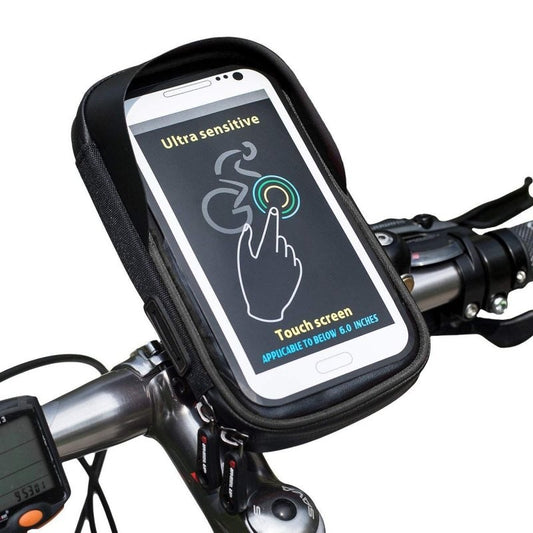 Wheel Up Suport Telefon Bicicleta, Borseta Impermeabila cu Protectie Solara, Rotatie 360 Grade, Nailon 900D si Ecran Tactil TPU, Compatibil Telefoane pana la 6.0 inch, Negru
