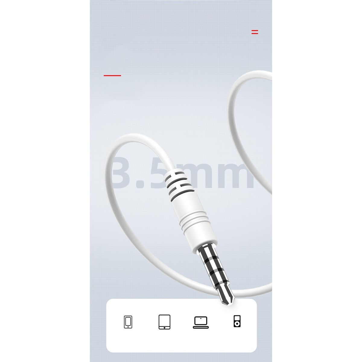 Rock Space ES05 Căști Audio In-Ear HiFi, Microfon și Telecomandă pentru Volum, Conector Jack 3.5 mm, Cablu 1 m, Alb