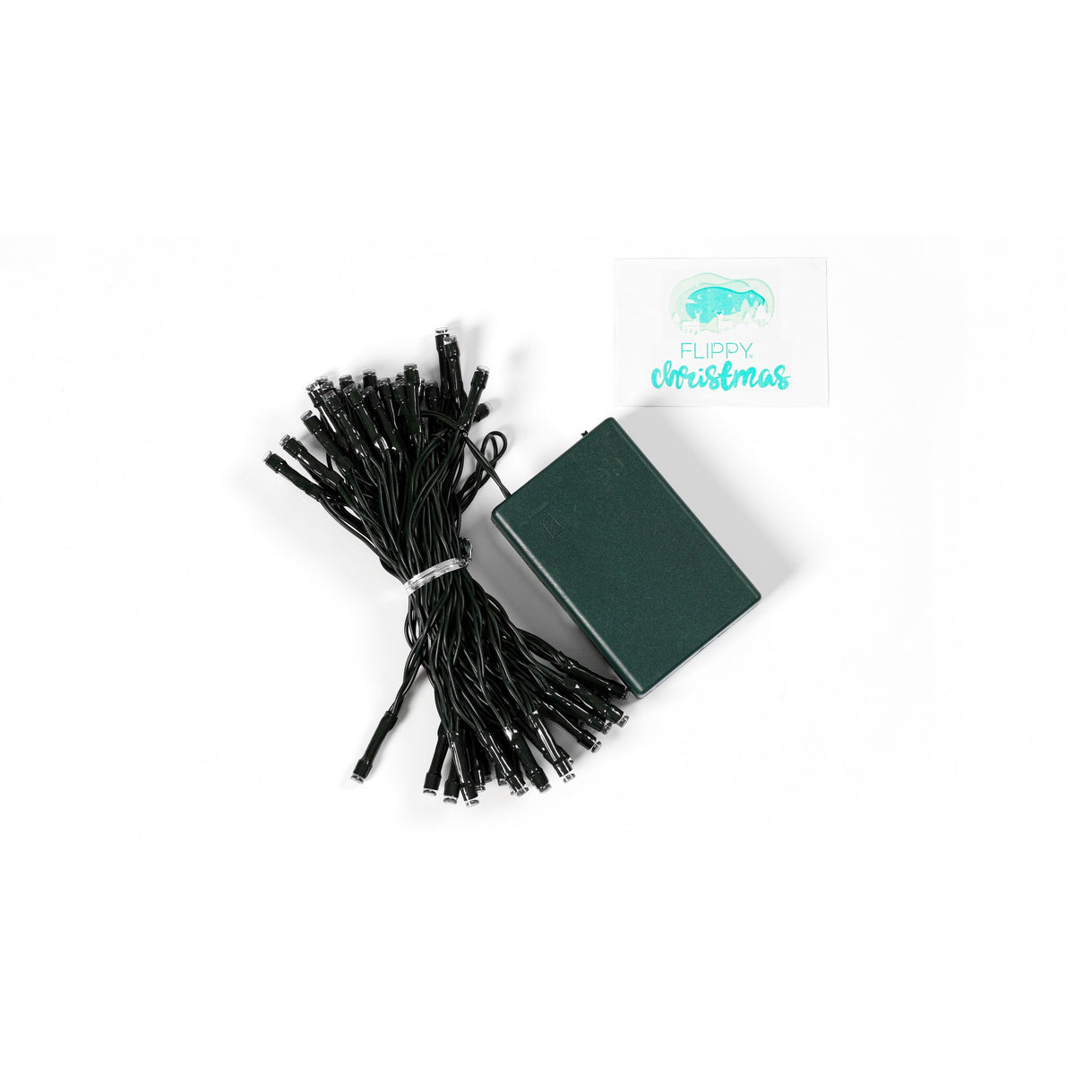 Instalatie de Craciun Tip Liniar, 50 LED-uri, Alimentare cu Baterii, 2 Functii de Lumina, Fir Verde, 5 m, Alb Cald
