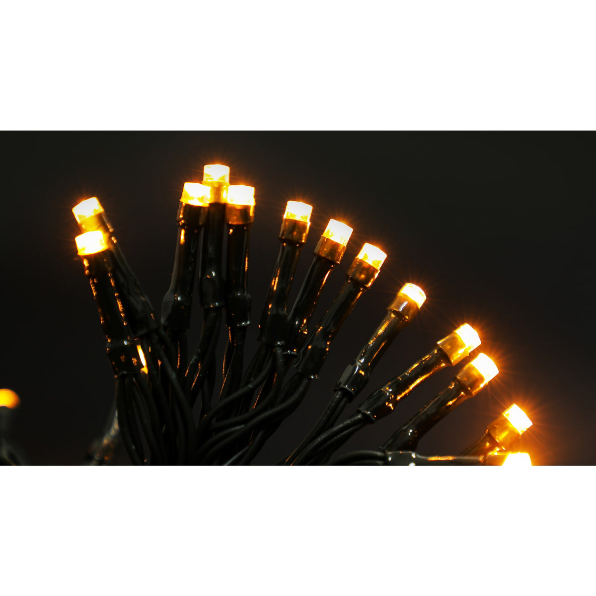 Instalatie De Craciun Liniara Cu Baterii, 2 Moduri De Iluminare, Fir Verde Din Plastic, 3 m, 30 LED-uri, Alb Cald