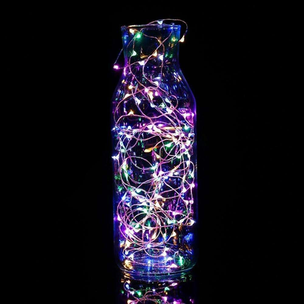Instalatie de Craciun Liniara, 200 LED-uri, 2 Jocuri de Lumini, Alimentare Baterii, Fir Cupru Flexibil, Interior si Exterior, 20 m, Multicolor