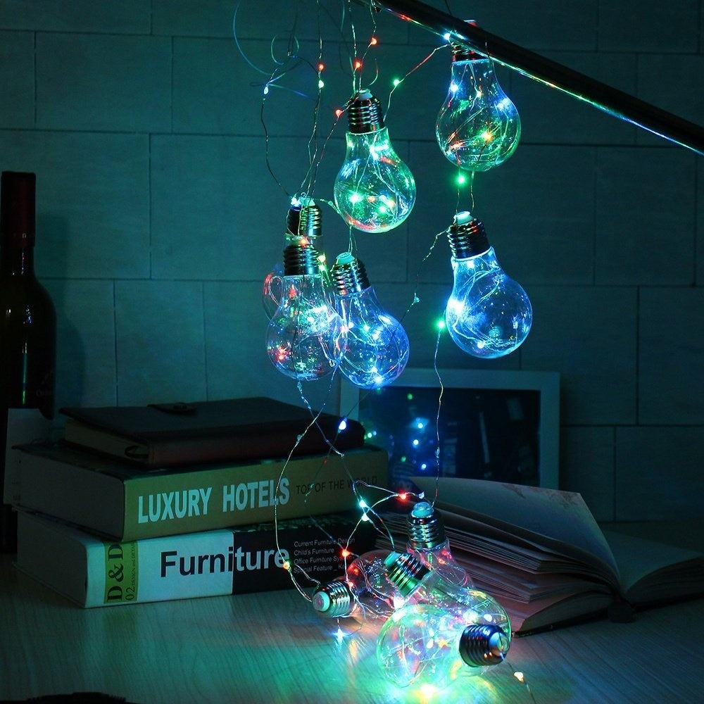 Instalatie de Craciun Tip Sir, 8 Becuri LED Multicolor, Functionare cu Baterii, Interior, 1.5 m