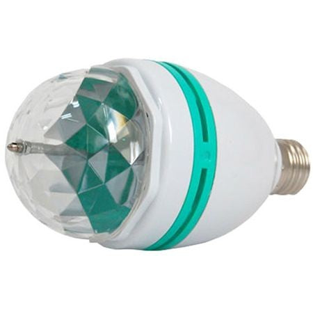 Bec Rotativ Multicolor, Proiector Jocuri De Lumini RGB, Tehnologie LED 3W, Filet E27, Interior, Alb/Multicolor