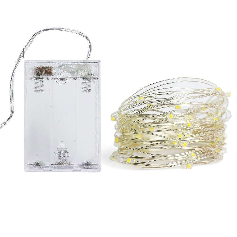 Instalatie de Craciun Tip Sir, 30 LED-uri, Fir de Cupru Flexibil, Alimentare cu Baterii, Lungime 3 m, Albastru