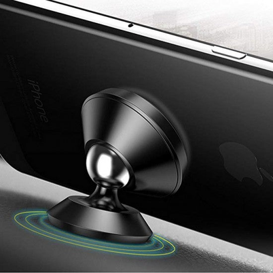 Suport Auto Magnetic Universal, Rotire 360 Grade, Montare pe Bord, Design Compact V2, ABS si Metal, Negru