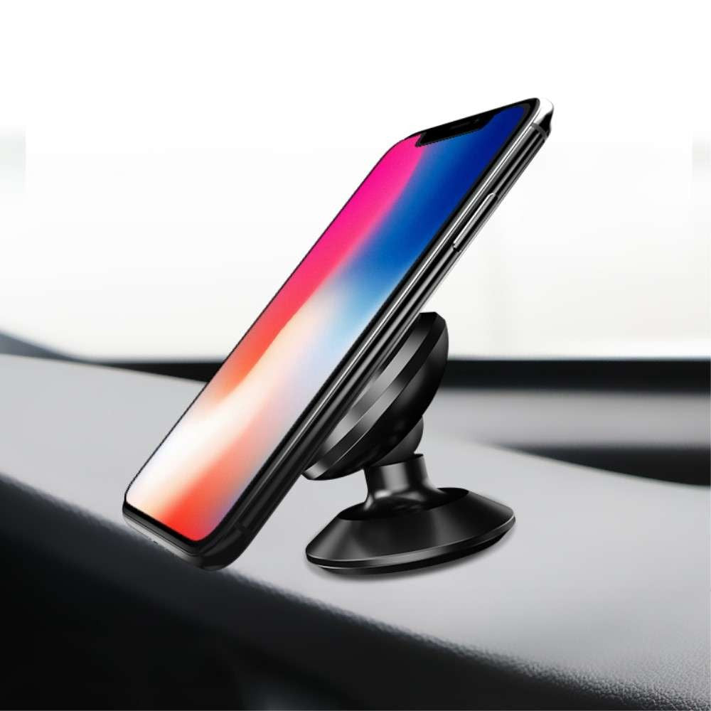 Suport Auto Magnetic Universal, Rotire 360 Grade, Montare pe Bord, Design Compact V2, ABS si Metal, Negru