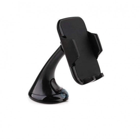 Suport Auto Telefon Universal BK18-C, Fixare cu Ventuza pentru Parbriz si Bord, Prindere Tip Cleste, Brate cu Protectie Soft, Negru