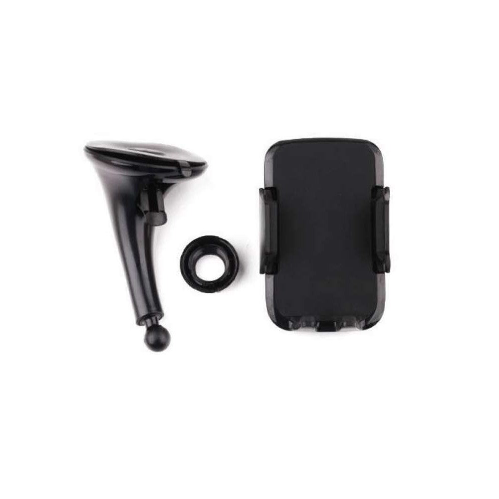 Suport Auto Telefon Universal BK18-C, Fixare cu Ventuza pentru Parbriz si Bord, Prindere Tip Cleste, Brate cu Protectie Soft, Negru