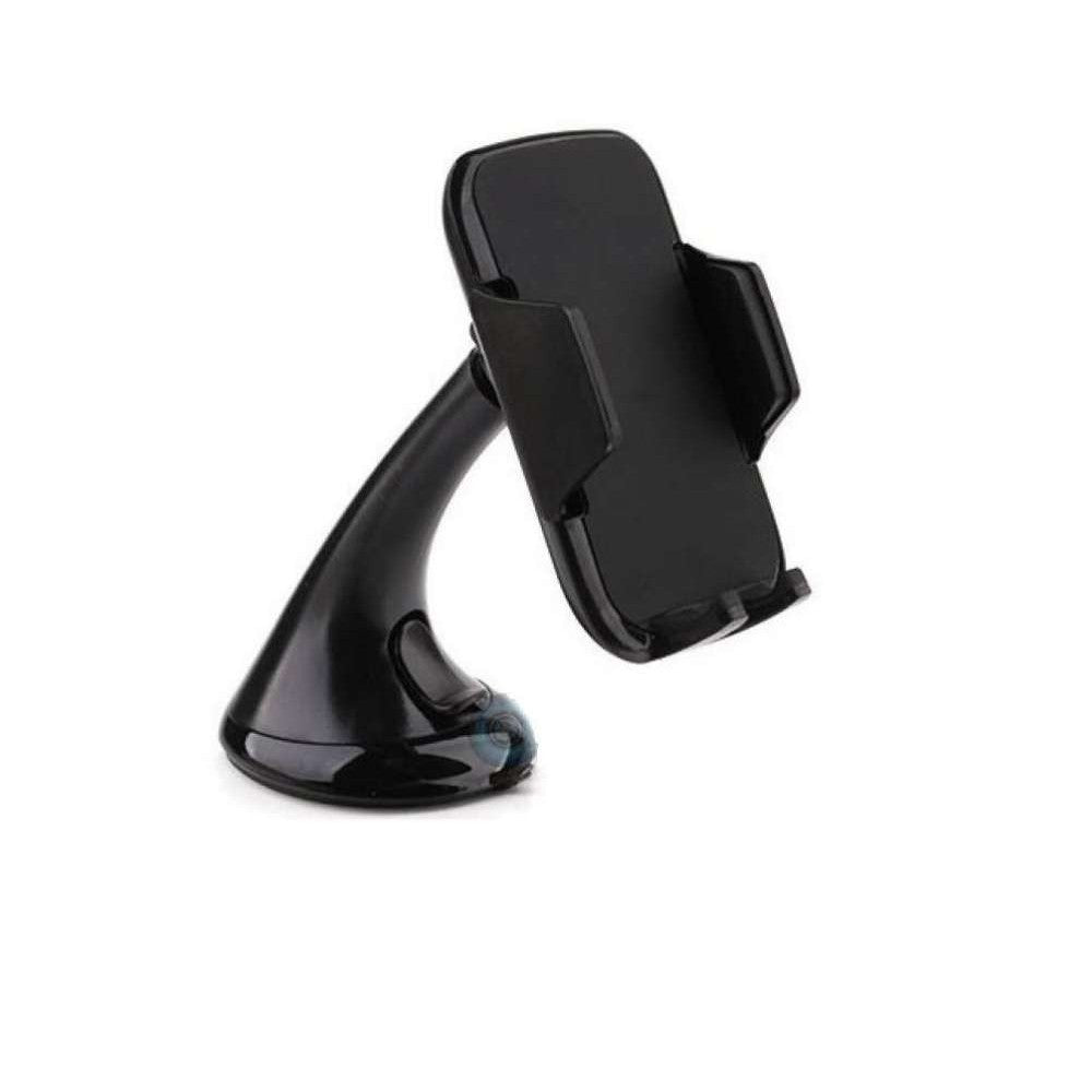 Suport Auto Telefon Universal BK18-C, Fixare cu Ventuza pentru Parbriz si Bord, Prindere Tip Cleste, Brate cu Protectie Soft, Negru