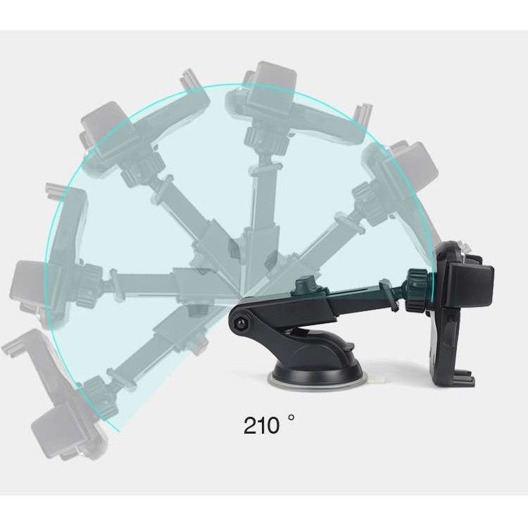 Suport Auto Universal Pentru Telefon, Rotire 360 Grade, Montare Pe Parbriz Si Bord, Sistem Blocare Rapida, Plastic ABS, Negru