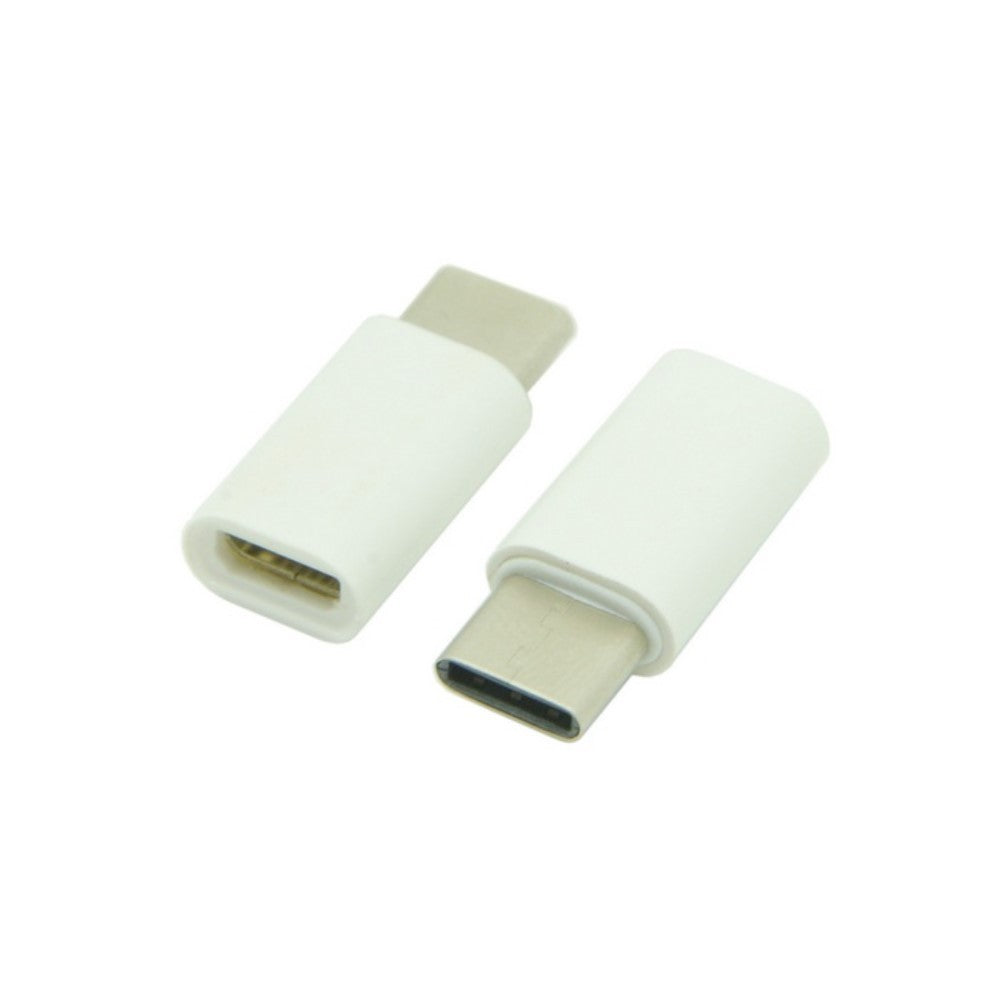 Adaptor Micro-USB la USB Type-C, Incarcare si Transfer Date, Universal, Alb, 2.4 cm