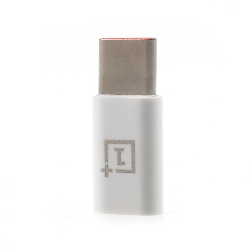 Adaptor OnePlus, Micro-USB la USB Type-C, Transfer Date și Încărcare, USB 3.1, Design Compact 2.4 cm, Alb