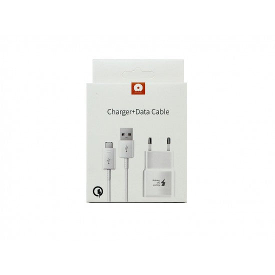 WUW Încărcător Retea Quick Charge 2.0, Adaptor Alimentare cu Cablu Micro-USB, Transfer Date 480 Mb/s, Output 2.4A, PVC, 50 cm, Alb