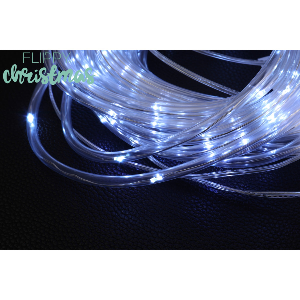 Instalatie Luminoasa De Craciun Tip Furtun, Incarcare Solara, 300 LED-uri, 8 Programe De Iluminat, Fir Cupru Exterior, 32 m, Alb Rece