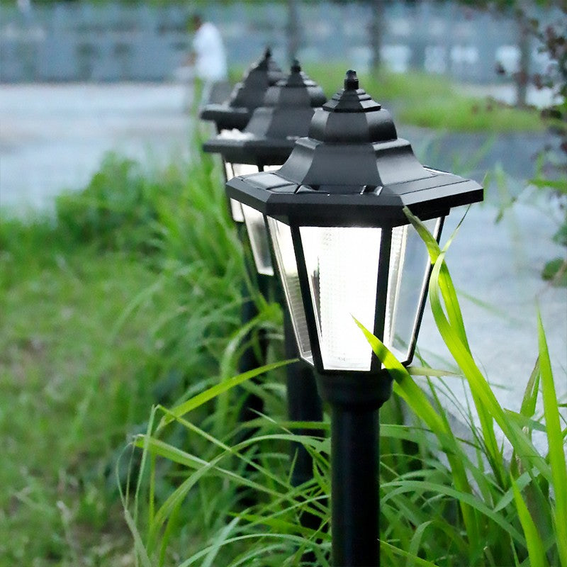 Lampa Solara de Gradina Hexagonala, Panou Policristalin, Protectie IP55, 90 Lumeni, ABS si Plastic, Alb Cald, 160x160x660 mm