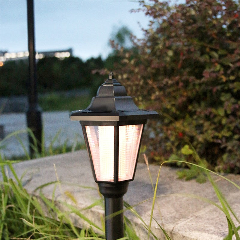 Lampa Solara de Gradina Hexagonala, Panou Policristalin, Protectie IP55, 90 Lumeni, ABS si Plastic, Alb Cald, 160x160x660 mm