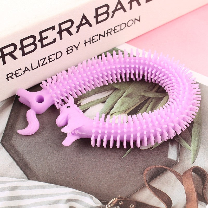 Jucarie Senzoriala Fidget Noodle, Antistres Elastica, Material Moale Pufos, Culori Random