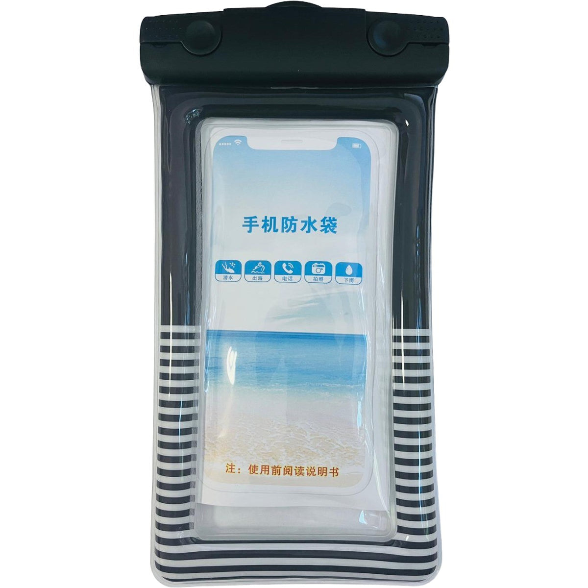 Husa Subacvatica Cushion Waterproof si Snowproof, Protectie Universala Telefon sau Documente, Functie Touchscreen, Design Dungat cu Snur, Negru
