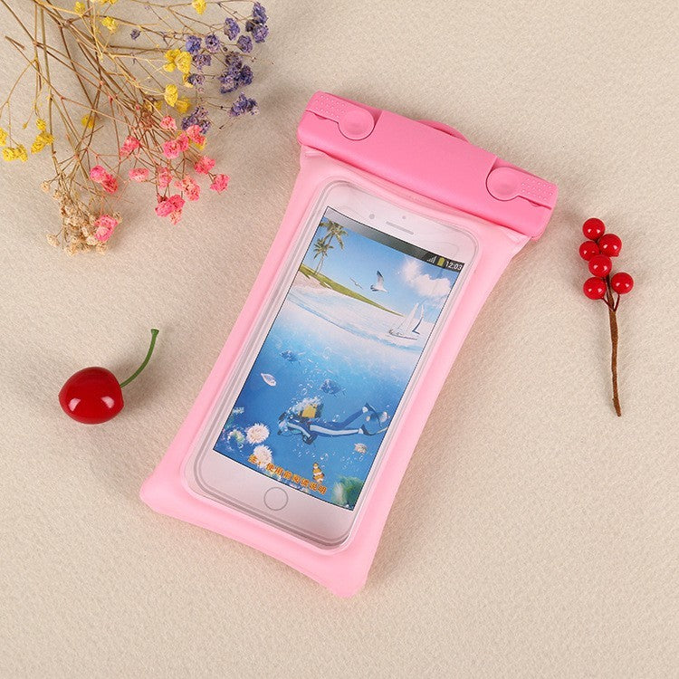 Husa Subacvatica Universala Matte Cushion, Protectie IPX8 Impermeabila si Anti-Soc, Compatibila Touch Screen pana la 6.9 Inch, PVC Transparent cu Snur inclus, Roz