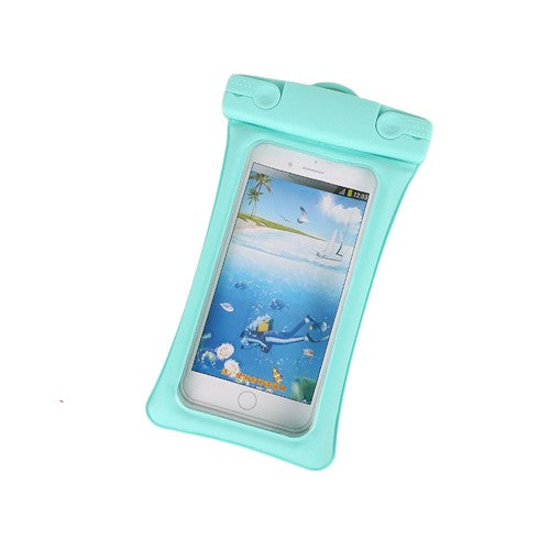 Husa Subacvatica Universala Matte Cushion, Protectie IPX8 Impermeabila si Etansa, Compatibila Touchscreen, PVC cu Snur de Gat, pana la 6.9 Inch, Verde Menta