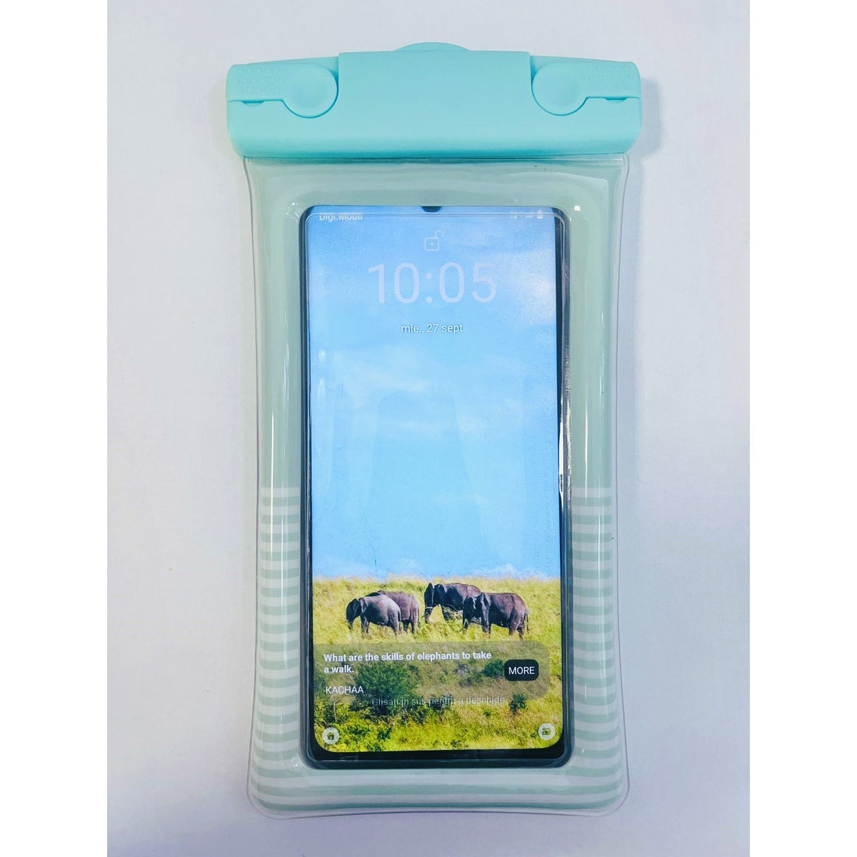 Husa Subacvatica Cushion Waterproof, Protectie Telefon si Documente, Rezistenta la Apa si Zapada, Design Dungat cu Snur de Gat, Model Universal, Verde Menta
