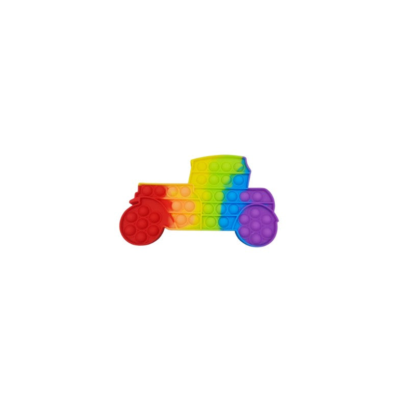 Jucarie Antistres Pop It Now and Flip It, Model Tractor, Silicon Flexibil, Multicolor