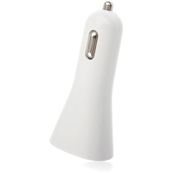 Incarcator Auto Maxcell, Adaptor Alimentare Masina cu 2 Porturi USB, 1A si 2A, Plastic, Alb, Cod 08079