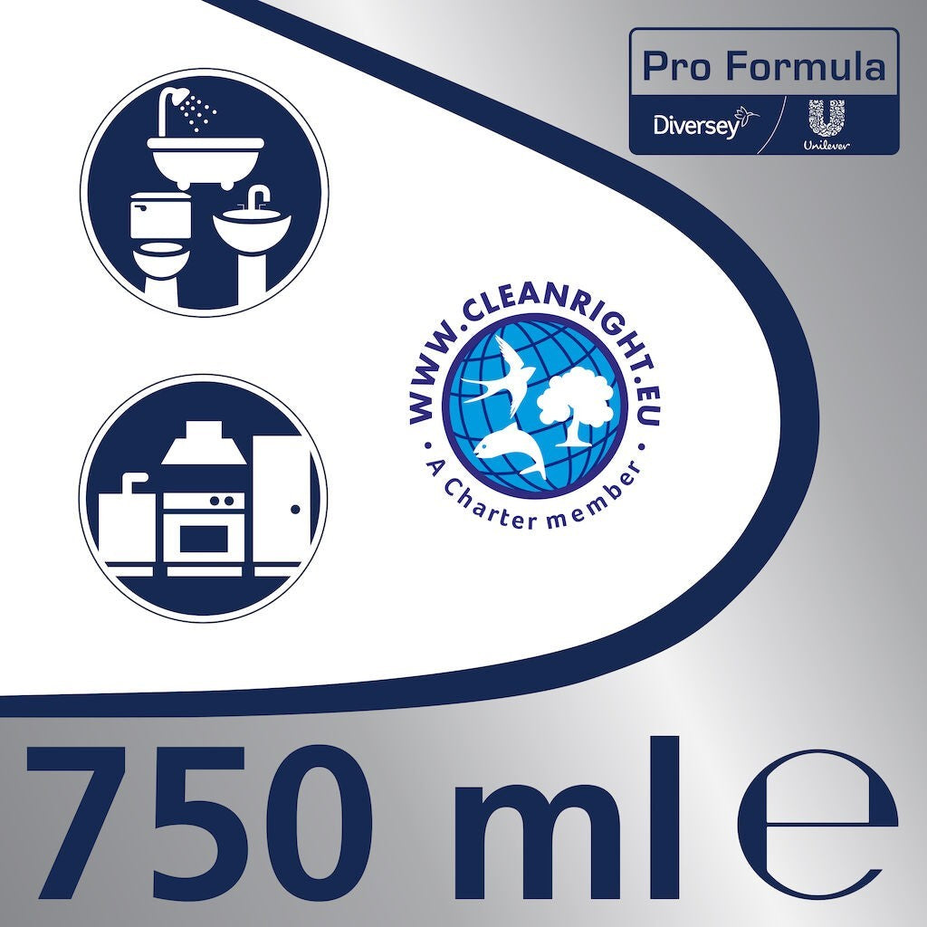 Cif Pro Formula Professional, Crema de Curatare Non-Abraziva pentru Bucatarie si Baie, Detergent Suprafete Sensibile, Email si Inox, Alb, 750 ml