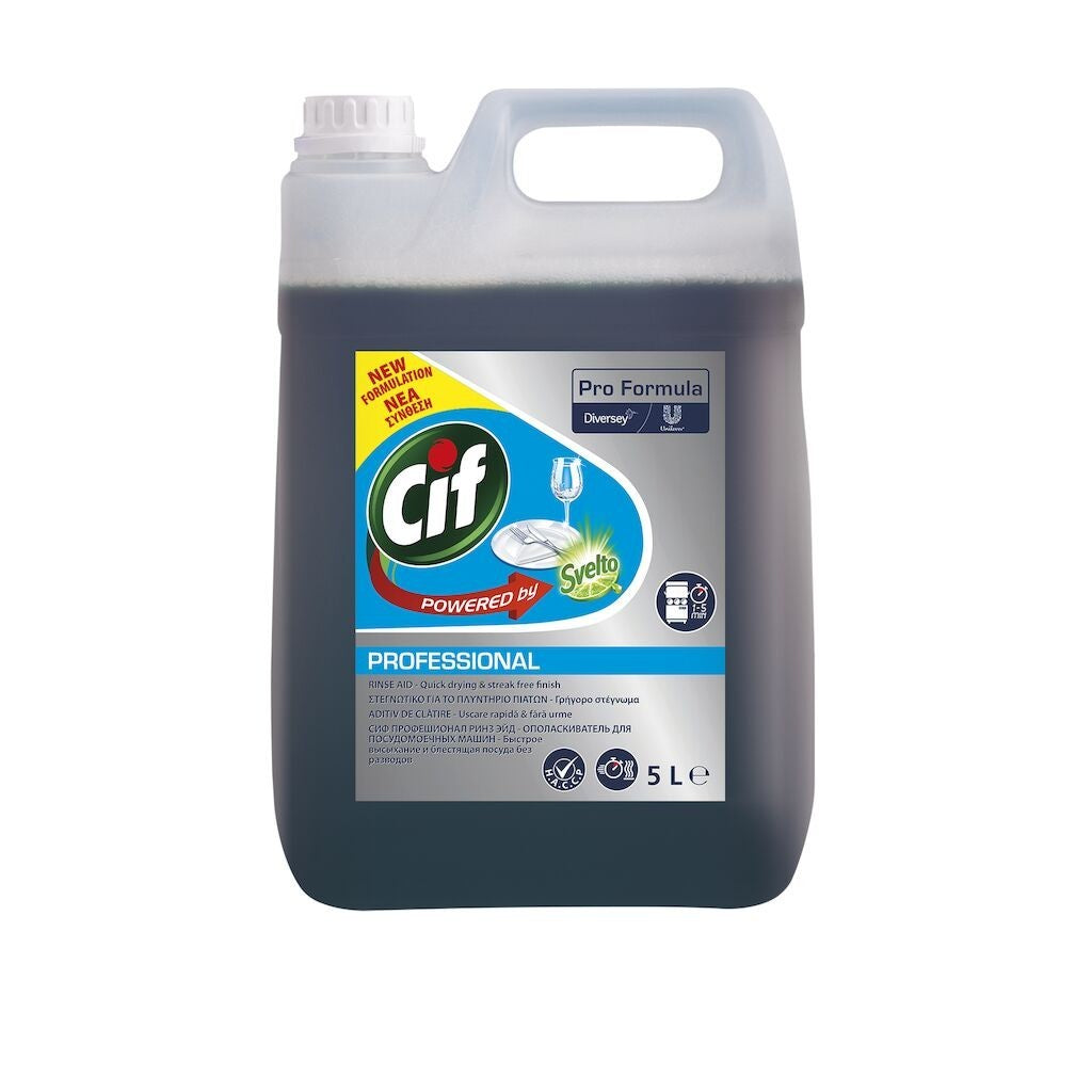 Cif Professional Pro Formula, Agent de Clatire pentru Masini de Spalat Vase, Uscare Rapida si Stralucire, Formula pentru Apa Dura, Canistra 5 L
