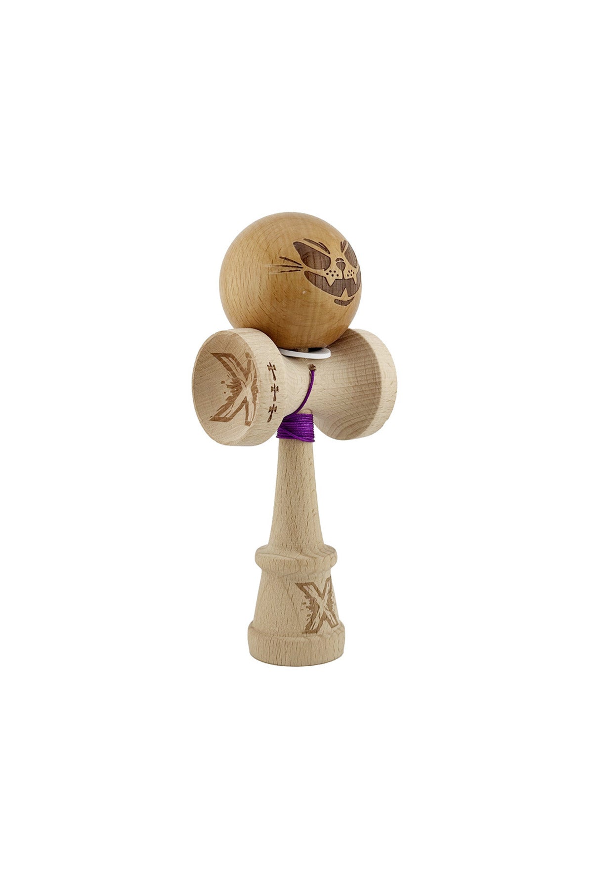 Kendama X Originala, Crazy Cat, Model V3 Nature, Profesionala, Cupe Mari King Size, Super Sticky, Gaura in Baza, Rulment, Ata 55cm