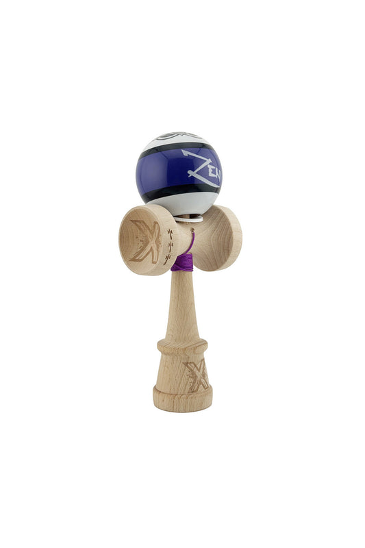 Kendama X Zen Originala, Model V3 Violet, Profesionala, Cupe Mari King Size, Super Sticky, Gaura in Baza, Rulment, Ata 55cm