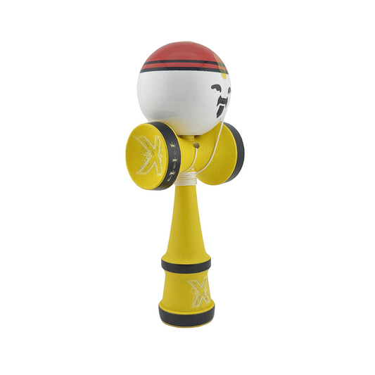 Kendama X Originala, Model Rege, Spike Galben, Profesionala, Cupe Mari, Super Sticky, Rulment, Ata 55cm