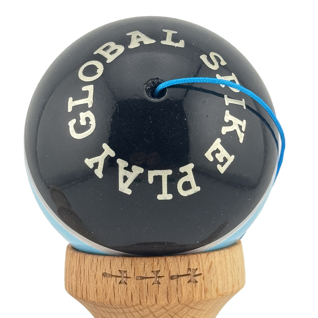Kendama X Royal Spike Originala, Model Negru / Albastru Silver / Alb, Profesionala, Cupe Mari, Super Sticky, Rulment, Ata 55cm