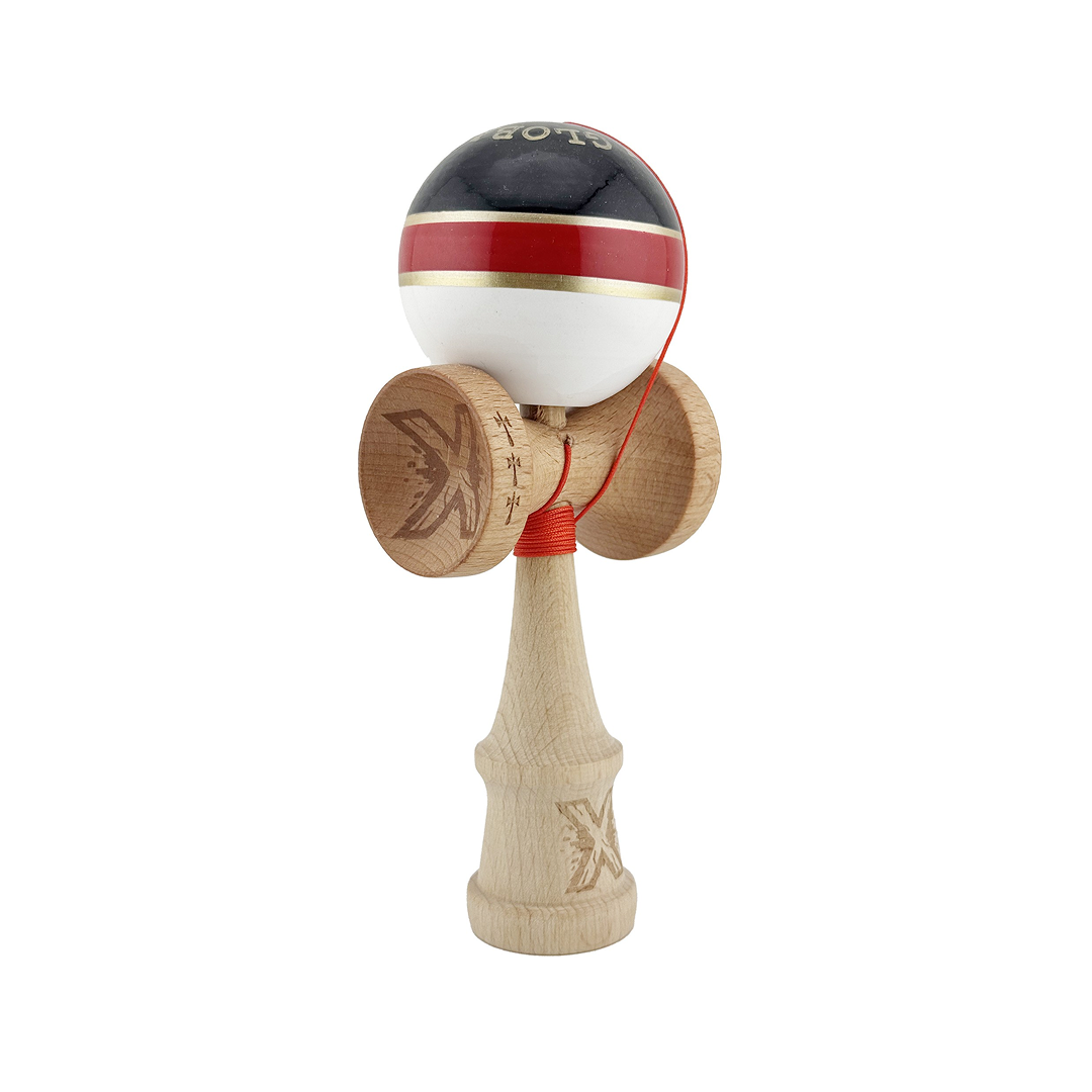 Kendama X Royal Spike Originala, Model Negru / Rosu Silver / Alb, Profesionala, Cupe Mari, Super Sticky, Rulment, Ata 55cm