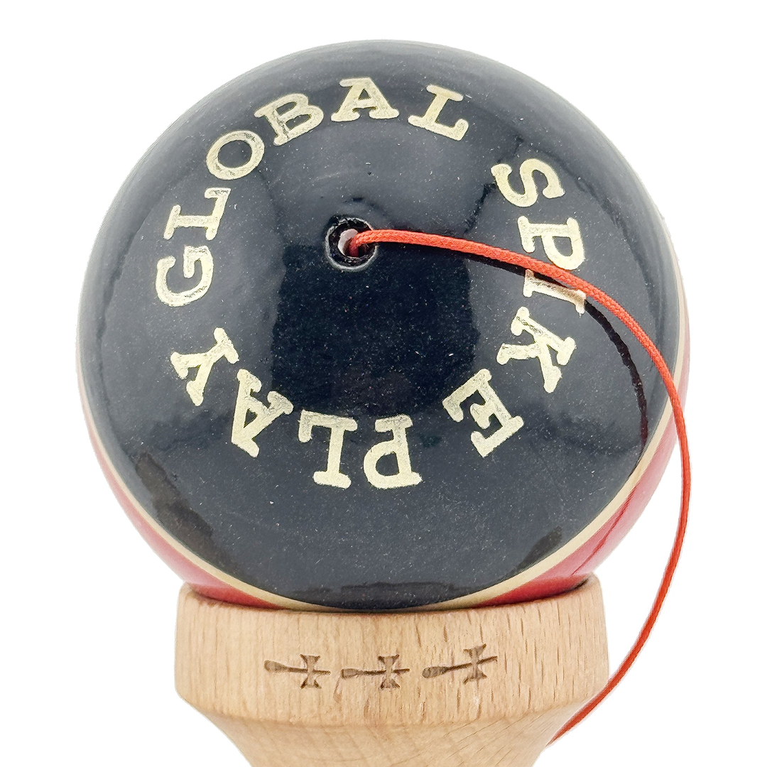 Kendama X Royal Spike Originala, Model Negru / Rosu Silver / Alb, Profesionala, Cupe Mari, Super Sticky, Rulment, Ata 55cm