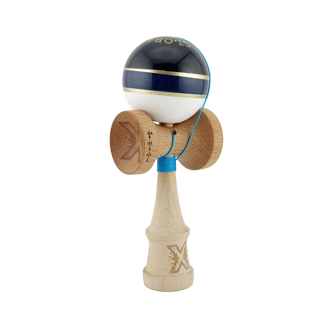 Kendama X Royal Spike Originala, Model Negru / Navy Gold / Alb, Profesionala, Cupe Mari, Super Sticky, Rulment, Ata 55cm
