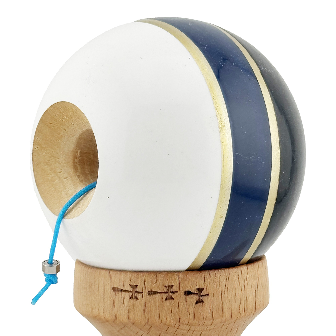 Kendama X Royal Spike Originala, Model Negru / Navy Gold / Alb, Profesionala, Cupe Mari, Super Sticky, Rulment, Ata 55cm