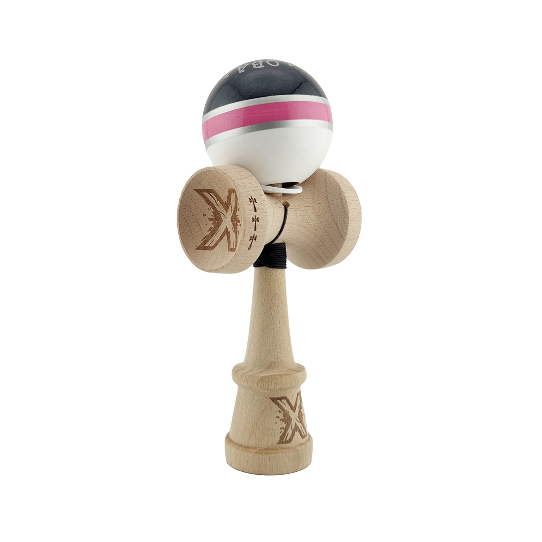Kendama X Royal Spike Originala, Model V3 Inel Roz, Profesionala, Cupe Mari King Size, Super Sticky, Gaura in Baza, Rulment, Ata 55cm
