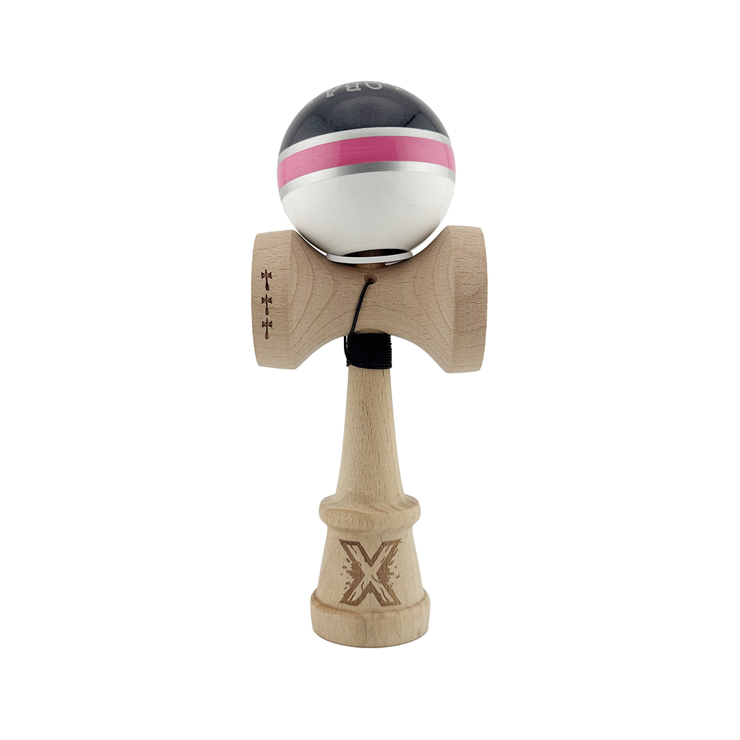 Kendama X Royal Spike Originala, Model V3 Inel Roz, Profesionala, Cupe Mari King Size, Super Sticky, Gaura in Baza, Rulment, Ata 55cm
