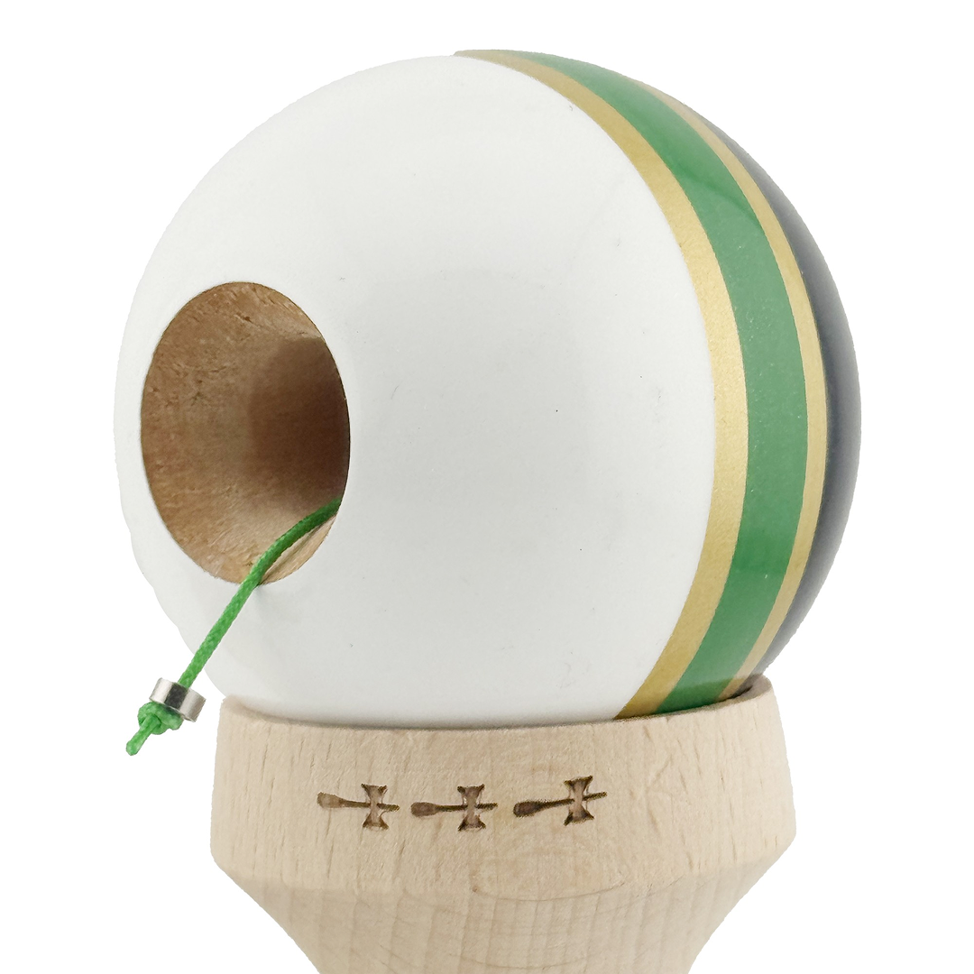 Kendama X Royal Spike Originala, Model V3 Inel Verde, Profesionala, Cupe Mari King Size, Super Sticky, Gaura in Baza, Rulment, Ata 55cm