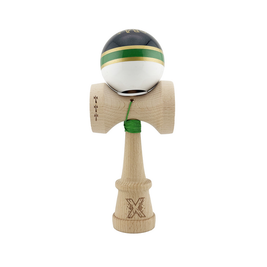 Kendama X Royal Spike Originala, Model V3 Inel Verde, Profesionala, Cupe Mari King Size, Super Sticky, Gaura in Baza, Rulment, Ata 55cm