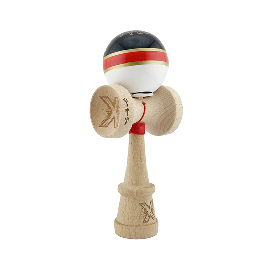 Kendama X Royal Spike Originala, Model V3 Inel Rosu, Profesionala, Cupe Mari King Size, Super Sticky, Gaura in Baza, Rulment, Ata 55cm