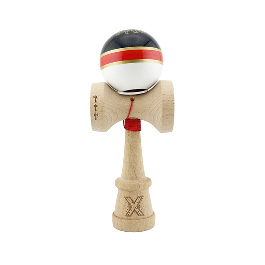 Kendama X Royal Spike Originala, Model V3 Inel Rosu, Profesionala, Cupe Mari King Size, Super Sticky, Gaura in Baza, Rulment, Ata 55cm