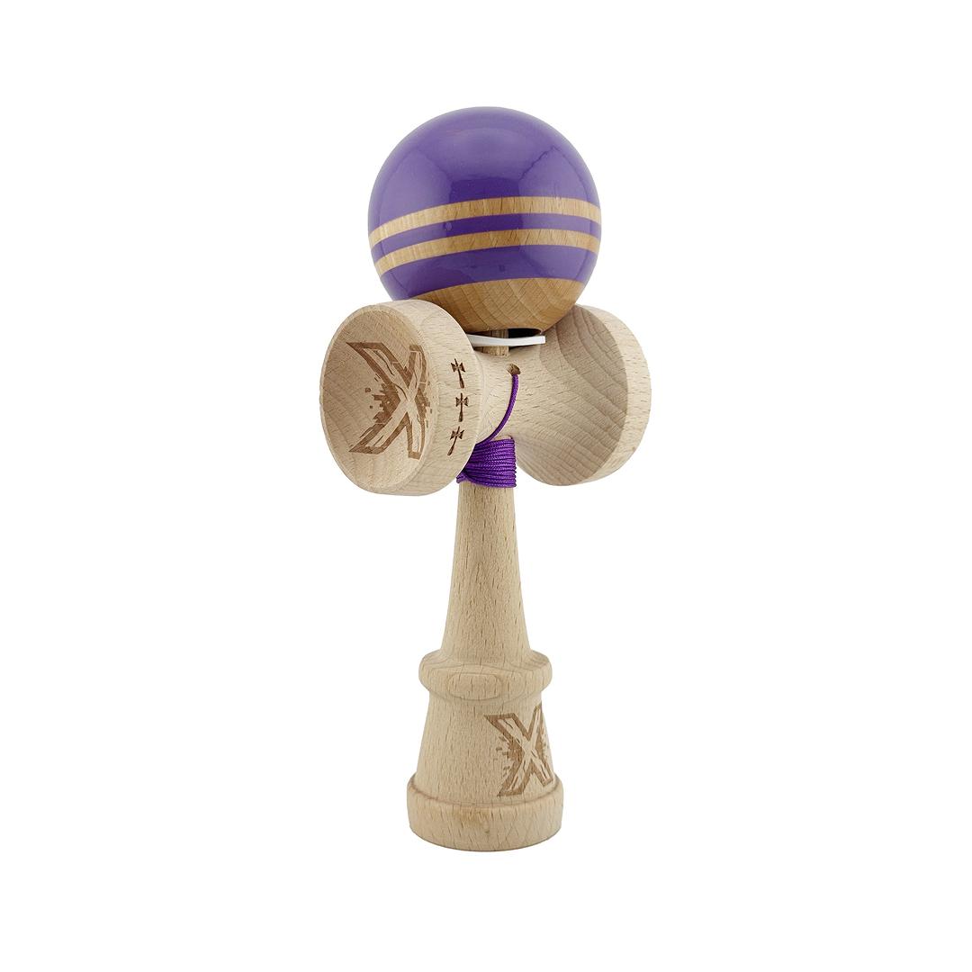 Kendama X Rainbow Originala, Model V3 Indigo, Profesionala, Cupe Mari King Size, Super Sticky, Gaura in Baza, Rulment, Ata 55cm