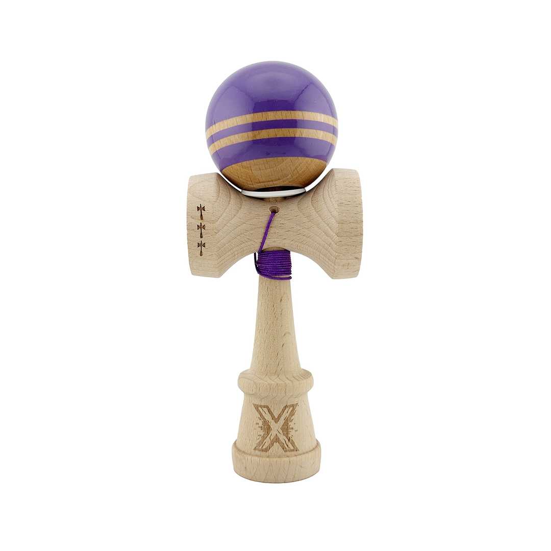 Kendama X Rainbow Originala, Model V3 Indigo, Profesionala, Cupe Mari King Size, Super Sticky, Gaura in Baza, Rulment, Ata 55cm