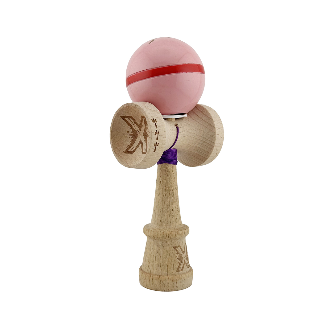Kendama X Silken Originala, Model V3 Roz, Profesionala, Cupe Mari King Size, Super Sticky, Gaura in Baza, Rulment, Ata 55cm