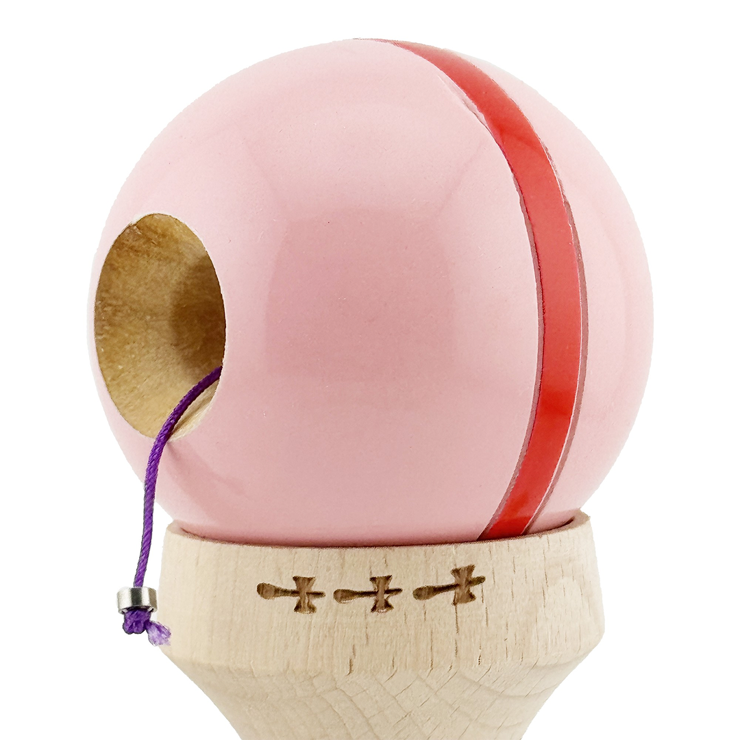 Kendama X Silken Originala, Model V3 Roz, Profesionala, Cupe Mari King Size, Super Sticky, Gaura in Baza, Rulment, Ata 55cm
